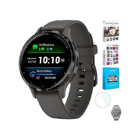 Garmin 010-02785-00 Venu 3S Health Fitness GPS Smartwatch Steel Bezel with Pebble Gray Case 41mm | Official USA Partner Model | Bundle with Deco Scree