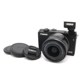 【当店最大P20倍+2000円offクーポン】 【中古】《美品》 ミラーレス一眼カメラ CANON EOS M100 レンズキット ブラック キヤノン キャノン EF-M15-45 IS STM k3256