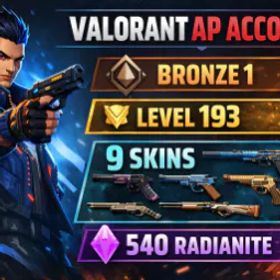 👑ヴァロラント アジア太平洋 アカウント 👑 LV 193 👑 銅 1 👑 9 スキン 👑 540ラディアナイト