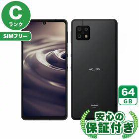 SIMフリー AQUOS sense6s SHG07 ブラック64GB 本体[Cランク] Androidスマホ 中古 送料無料 当社3ヶ月保証