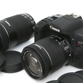 【中古】【良品】キヤノン EOS Kiss X8i ダブルズームキット（センサー清掃済） CA01-R3966-3V1C Canon EFマウント APS-C 標準ズーム 望遠ズーム 手ブレ補正 レンズ付き セット 中古