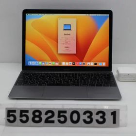 Apple MacBook Retina 12in 2017 A1534 スペースグレイ 24800 Core m3 7Y32 1.2GHz/8GB/256GB/WQXGA 画面キーボード痕あり【中古】【20251226】