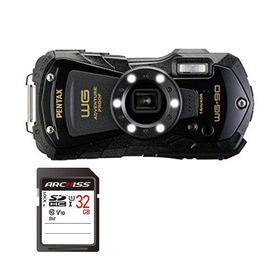 PENTAX デジタルカメラ WG-90 ブラック ＋ 32GB SDHCメモリカード 1セット デジカメ カメラ 写真 PC パソコン 周辺機器 家電