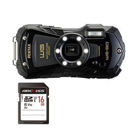 PENTAX デジタルカメラ WG-90 ブラック ＋ 16GB SDHCメモリカード 1セット デジカメ カメラ 写真 PC パソコン 周辺機器 家電爆買