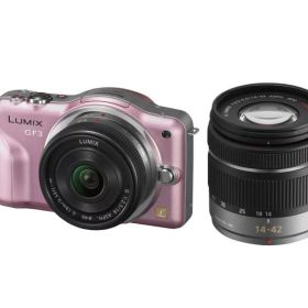 【中古】パナソニック ミラーレス一眼カメラ LUMIX GF3 ダブルレンズキット フェアリーピンク DMC-GF3W-P