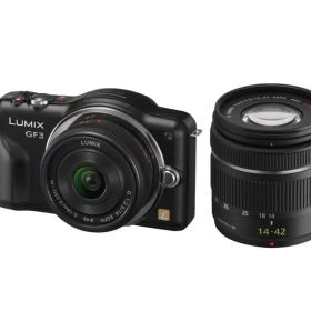 【中古】パナソニック ミラーレス一眼カメラ LUMIX GF3 ダブルレンズキット エスプリブラック DMC-GF3W-K