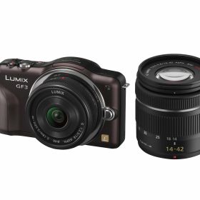 【中古】【非常に良い】パナソニック ミラーレス一眼カメラ LUMIX GF3 ダブルレンズキット センシュアルブラウン DMC-GF3W-T