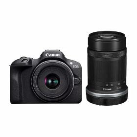 Canon ミラーレス一眼カメラ EOS R100 ダブルズームキット(RF-S18-45+RF-S55-210) ブラック/APS-C 送料無料