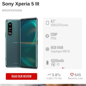 SONY XPERIA 5 III used