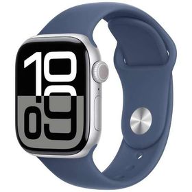 Apple Watch Series 10（GPS + Cellularモデル）- 46mmシルバーアルミニウムケースとデニムスポーツバンド - M/L MWY13J/A