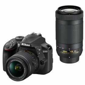 【中古】【非常に良い】Nikon デジタル一眼レフカメラ D3400 ダブルズームキット ブラック D3400WZBK
