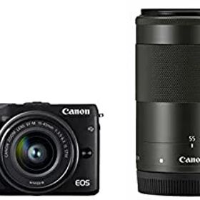 【中古-非常に良い】 Canon キャノン ミラーレス一眼カメラ EOS M3 ダブルズームキット (ブラック) EF-M15-45mm F3.5-6.3 IS STM EF-M55-200mm F4.5-6.3 IS STM 付属 EOSM3BK-WZ