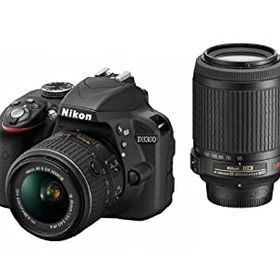 【中古-非常に良い】 Nikon ニコン デジタル一眼レフカメラ D3300 ダブルズームキット ブラック D3300WZBK