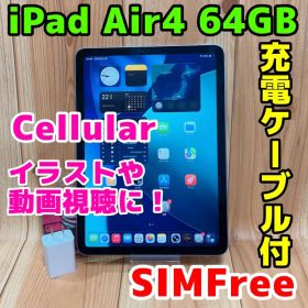 SIMフリー 本体 iPad Air 4 64 GB 044 ブルー 電池良好