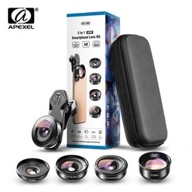 APEXEL HD 5 in 1 Camera Phone Lens 4K Wide Macro Lens Portrait Super Fishey