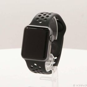 〔中古〕Apple(アップル) Apple Watch Series 3 Nike+ GPS 38mm スペースグレイアルミニウムケース アンスラサイト／ブラックNikeスポーツバンド〔247-ud〕