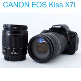 一眼レフカメラcanon kiss x7i 標準&望遠ダブルレンズセット