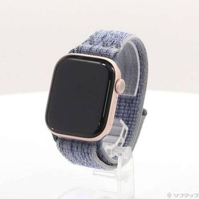 〔中古〕Apple(アップル) Apple Watch Series 10 GPS 42mm ローズゴールドアルミニウムケース グレイ／ブルーNikeスポーツループ〔276-ud〕