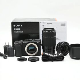 SONY ソニー ミラーレス一眼カメラ α6400 SELP1650+SEL55210 ブラック ILCE-6400Y B (35言語)(ショット数295枚) ミラーレス一眼レフカメラ 【中古】