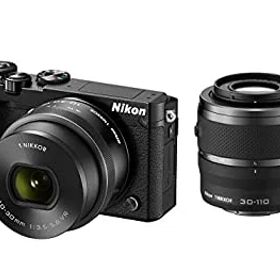 【中古】(非常に良い)Nikon ミラーレス一眼 Nikon1 J5 ダブルズームキット ブラック J5WZBK