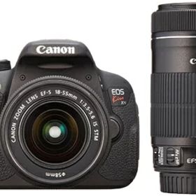 【中古】 Canon デジタル一眼レフカメラ EOS Kiss X7i ダブルズームキット EF-S18-55 IS STM/EF-S55-250 IS STM付属 ブラック KISSX7I-WKIT