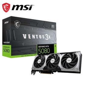MSI｜エムエスアイ MSI GeForce RTX 5080 16G VENTUS 3X OC / PCI Express 5.0 グラフィックスボード(ブラック) 508016GVENTUS3X 返品種別B