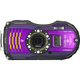 PENTAX 防水デジタルカメラ PENTAX WG-3GPS パープル 1cmマクロ マクロスタンド付属 電子コンパス サブLCD Qi規