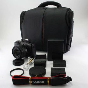 【中古】Canon ミラーレス一眼カメラ EOS M3 レンズキット(ブラック) EF-M15-45mm F3.5-6.3 IS STM 付属 EOSM3BK-1545ISSTMLK