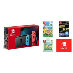 Nintendo Switch 本体 (ニンテンドースイッチ) あつまれ どうぶつの森ソフト 専用カードポケット 液晶保護フィルム マイクロファイバークロス同梱