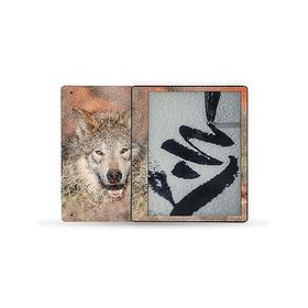 MightySkins Glossy Glitter Skin Compatible with Kindle Scribe (2022) Full Wrap - Happy Wolf | Protective High-Gloss Glitter Finish | Easy _並行輸入