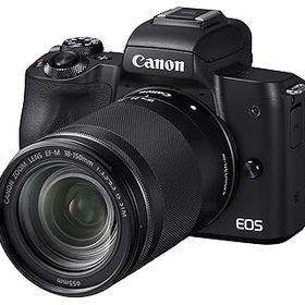 【中古】Canon ミラーレス一眼カメラ EOS Kiss M 高倍率ズームキット ブラック EOSKISSMBK-18150ISSTM