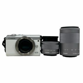 【中古】 Canon EOS M100 ミラーレス 一眼 カメラ ダブルズームキット ホワイト EF-M 15-45mm F3.5-6.3 55-200mm F4.5-6.3 中古 M10875862
