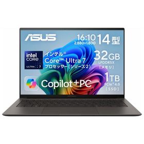 ASUS｜エイスース ASUS Zenbook S 14 UX5406SA(14.0型/Windows 11 Home 64ビット/インテル Core Ultra 7/メモリ 32GB/1TB SSD) UX5406SA-TU7321GR 返品種別A