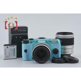 【中古】PENTAX ペンタックス Q10 ダブルズームレンズキット ミントアクア シャッター回数僅少