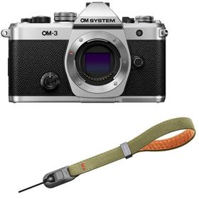 OM SYSTEM オーエムシステム OM-3 ボディ シルバー ミラーレス一眼カメラ＋P-CB-294(グラスグリーン) セット