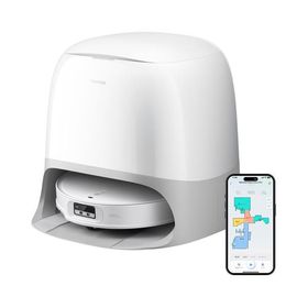 Roborock QC2P02-04 Qrevo Curv2 Pro 吸引・水拭き・ゴミ収集・モップ洗浄を全自動 LDSレーザーセンサー搭載 超薄型ボディ ホワイト