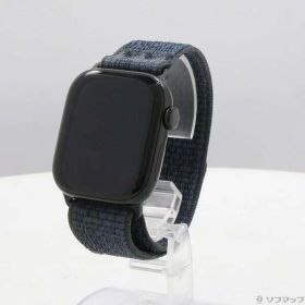 【中古】Apple(アップル) Apple Watch Series 10 GPS 42mm ジェットブラックアルミニウムケース ブラック／ブルーNikeスポーツループ 【258-ud】