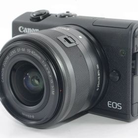 【中古】【外観並級】Canon ミラーレス一眼カメラ EOS M200 標準ズームキット ブラック EOSM200BK-1545ISSTMLK
