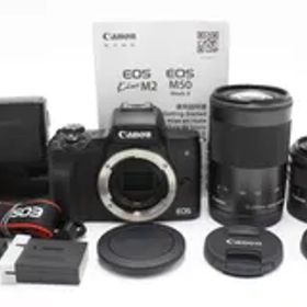 1000ショット以下！Canon ミラーレス一眼カメラ EOS Kiss M2 ダブルズームキット ブラック キヤノン