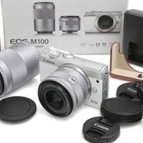 【全額返金保証】良品｜キヤノン EOS M100 ダブルズームキット [ホワイト]（センサー清掃済み） CA01-B4457-2S1