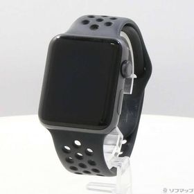 〔中古〕Apple(アップル) Apple Watch Series 3 Nike+ GPS 42mm スペースグレイアルミニウムケース アンスラサイト／ブラックNikeスポーツバンド〔247-ud〕
