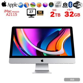 【中古】Apple iMac 27inch MXWV2J/A A2115 5K 2020 一体型 選べるOS [Core i9 10910 3.6GHz 32GB SSD2TB RP5500XT(8GB) 無線 BT カメラ 27インチ ]:良品