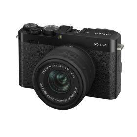 【中古】富士フイルム(FUJIFILM) ミラーレスデジタルカメラ FUJIFILM X-E4 レンズキット ブラック (XC15-45) F X-E4LK-1545-B当店保証30日間 人気モデル 高画質 売れ筋