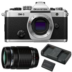 OM SYSTEM オーエムシステム OM-3 ボディ シルバー＋ED 40-150mm F4.0 PRO レンズセット 【SBCX-1 充電池充電器セット1個プレゼント中！】