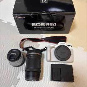 Canon EOS R50 ミラーレスカメラ ダブルズームレンズセット ホワイト