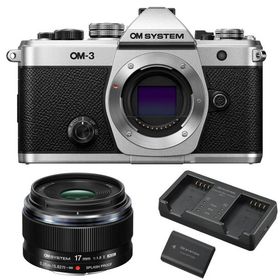 OM SYSTEM オーエムシステム OM-3 ボディ シルバー＋M.ZUIKO DIGITAL 17mm F1.8 II レンズセット