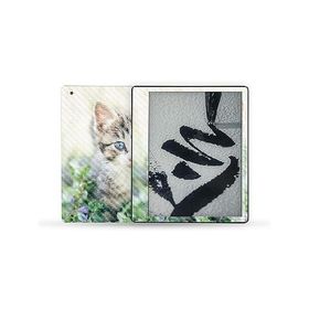 MightySkins Carbon Fiber Skin Compatible with Kindle Scribe (2022) Full Wrap - Blue Eyed Kitten | Textured Carbon Fiber Finish | Easy to A_並行輸入