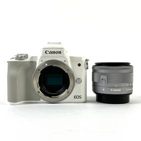 キヤノン EOS Kiss M EF-M 15-45 IS STM レンズキット ホワイト 中古(ミラーレス一眼)