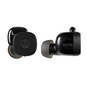 【中古】（新古品） オーディオテクニカ ATH-SQ1TW ワイヤレスイヤホン bluetooth 急速充電対応 IPX4防水規格 最大19.5時間再生 低遅延 Fast Pair対応 マルチペアリング ブラック ATH-SQ1TW BK
