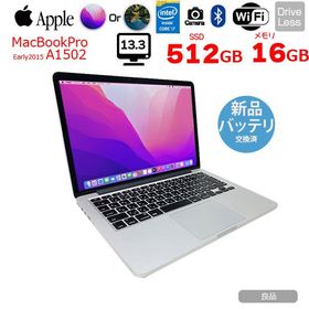 【新品バッテリーに交換済】Apple MacBook Pro 13.3inch MF841J/A A1502 Early 2015 選べるOS [Core i5 5287U 2.9GHz 16GB SSD512GB 無線 BT カメラ 13.3] :良品